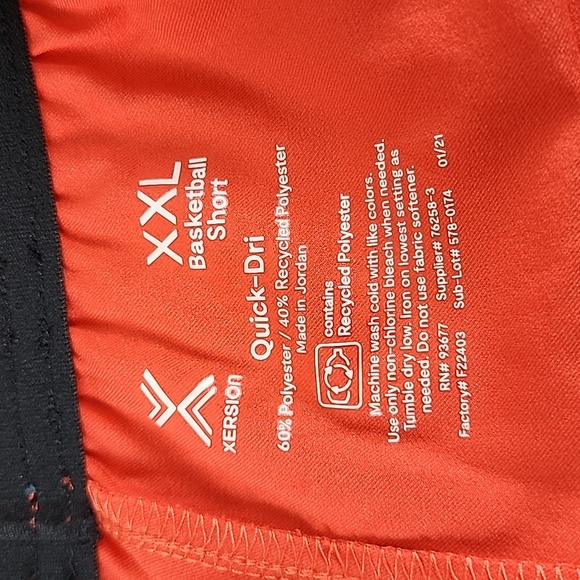 Xersion red powder blue basketball shorts pockets drawstring waist Size XXL NEW - Picture 6 of 6